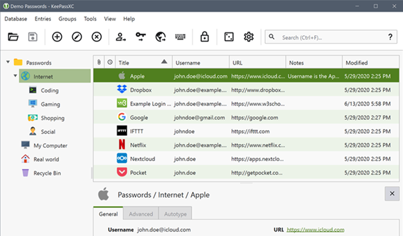KeePassXC Dashboard