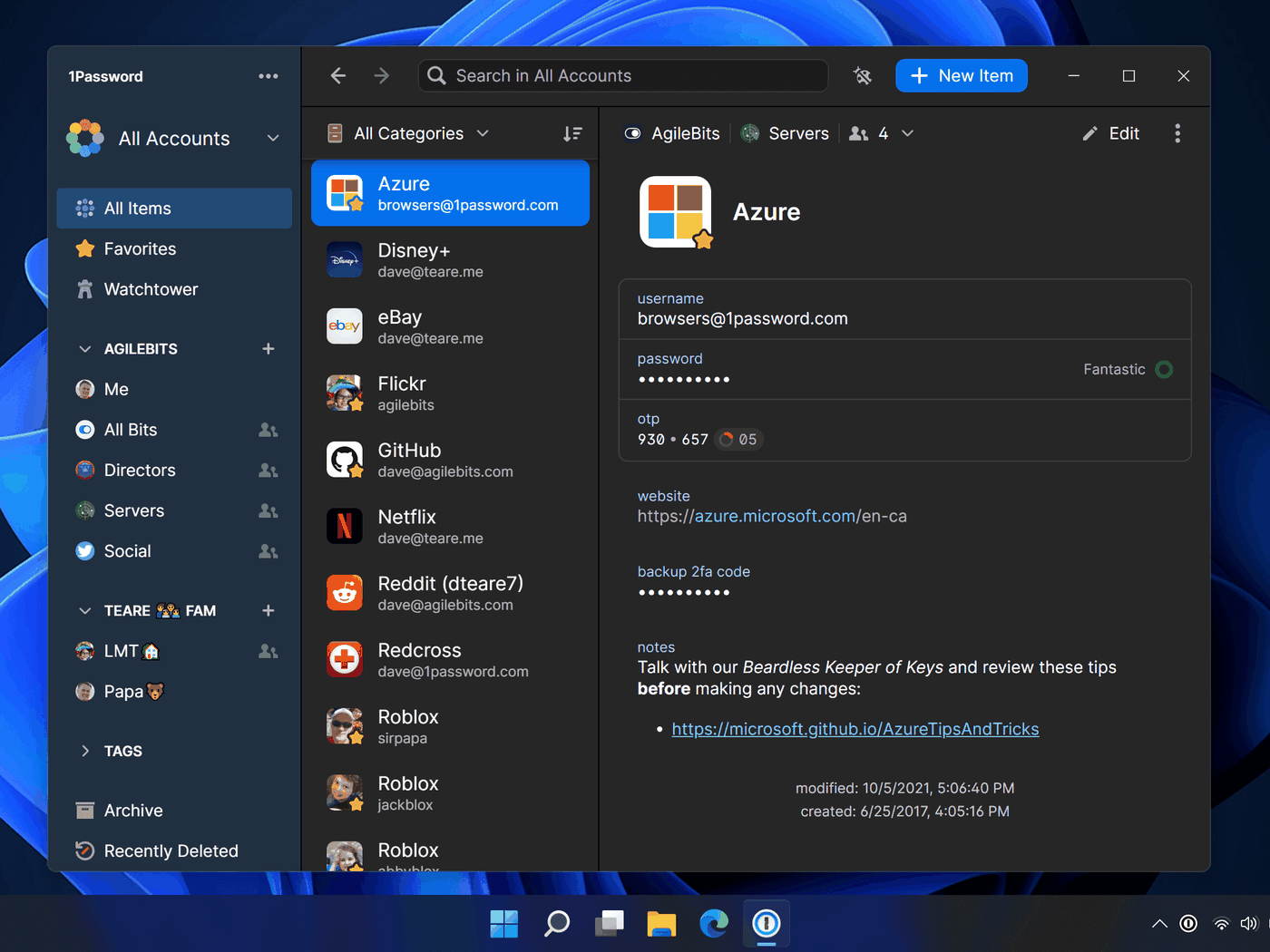 1Password for windows