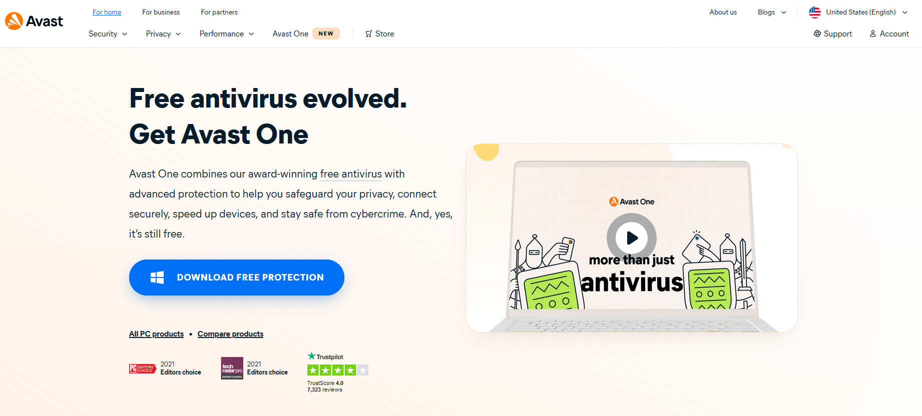 Avast homepage