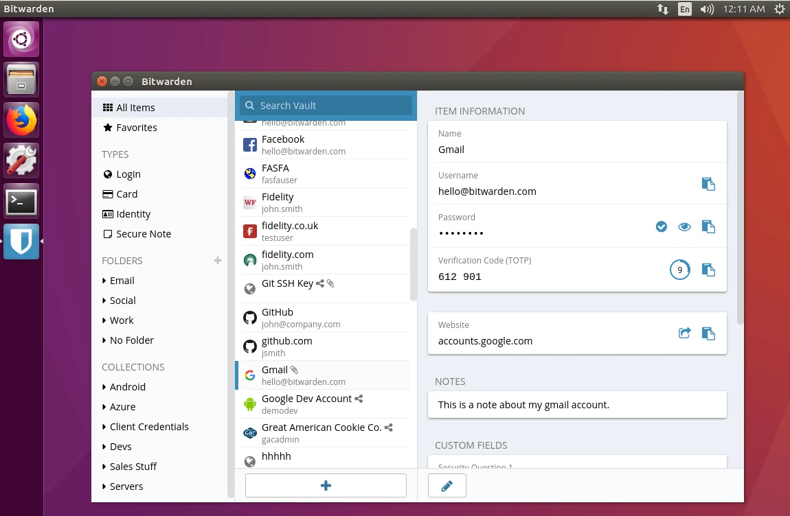 Bitwarden linux