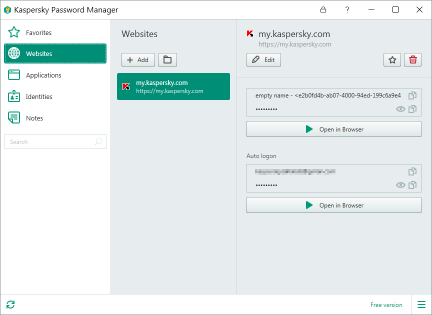 Kaspersky Password Manager for windows