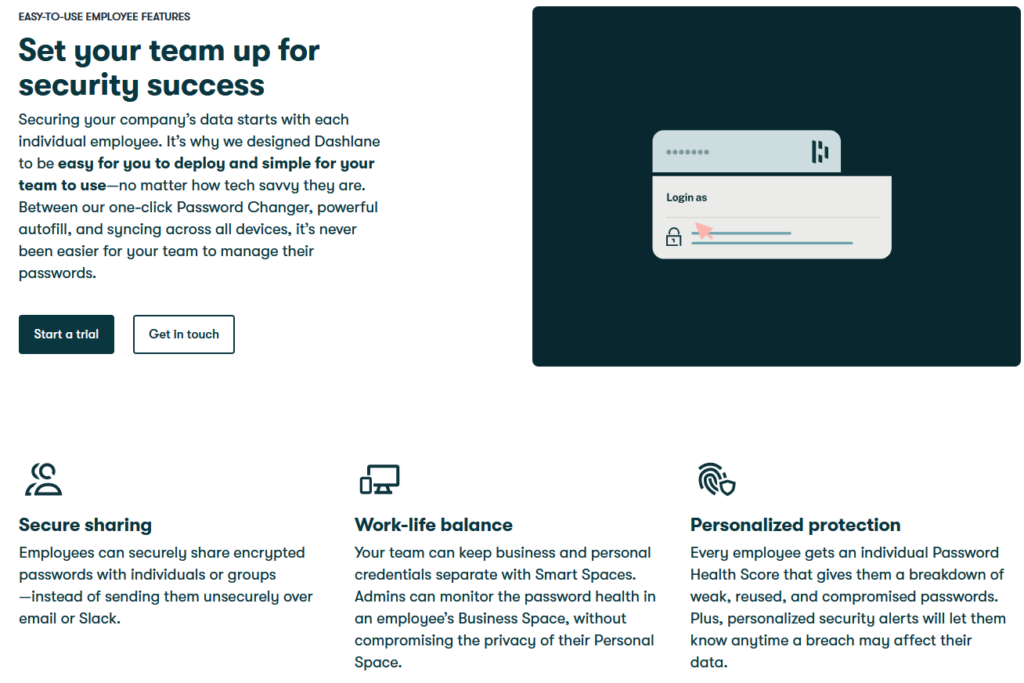 Dashlane features page