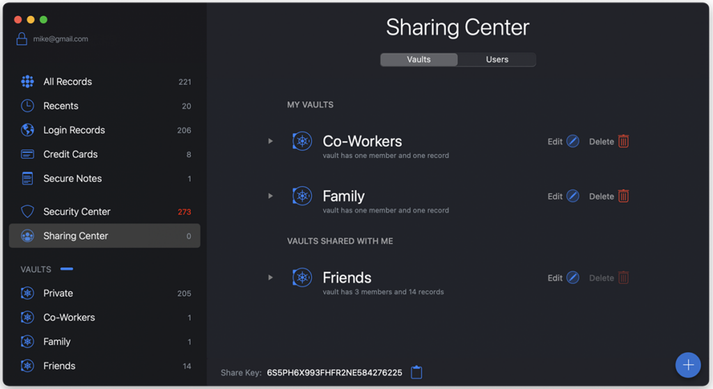 mSecure dashboard