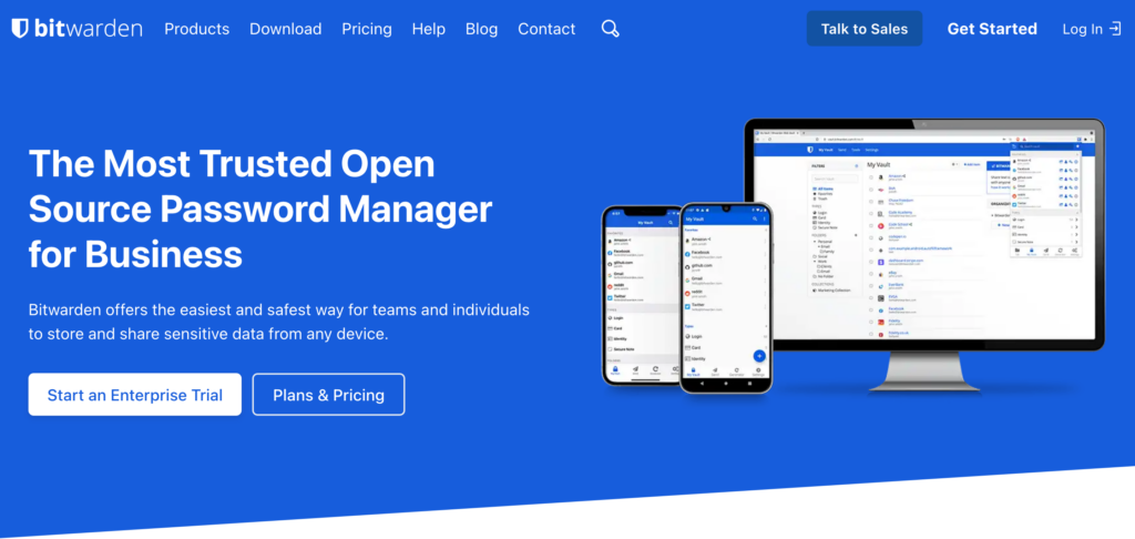Bitwarden homepage