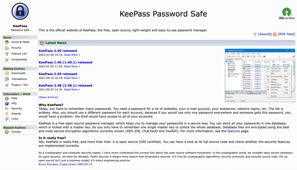 KeePass site