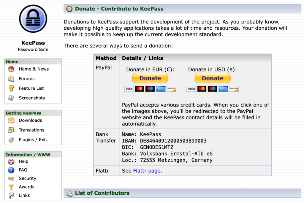 KeePass site