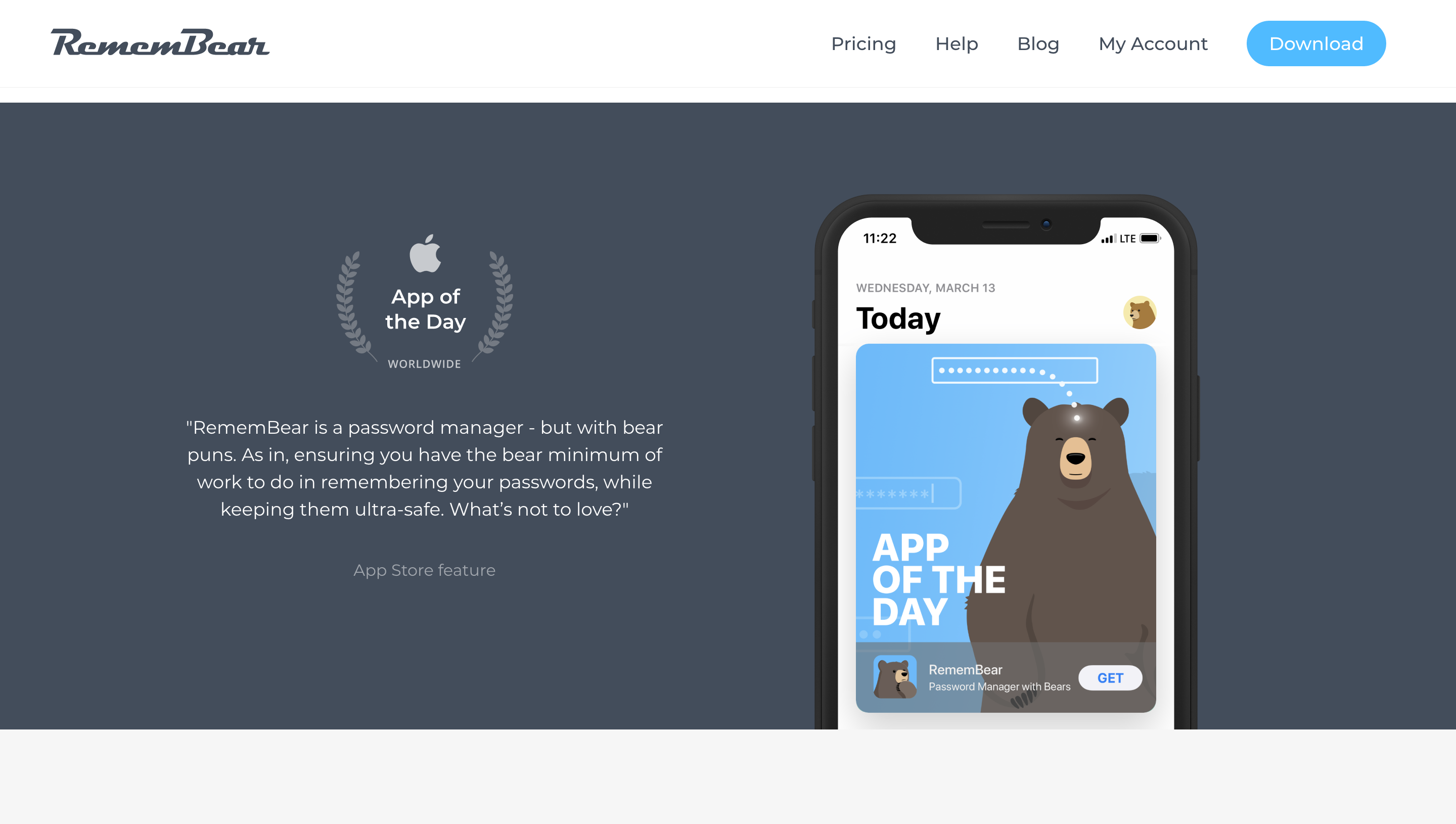 Remembear home page