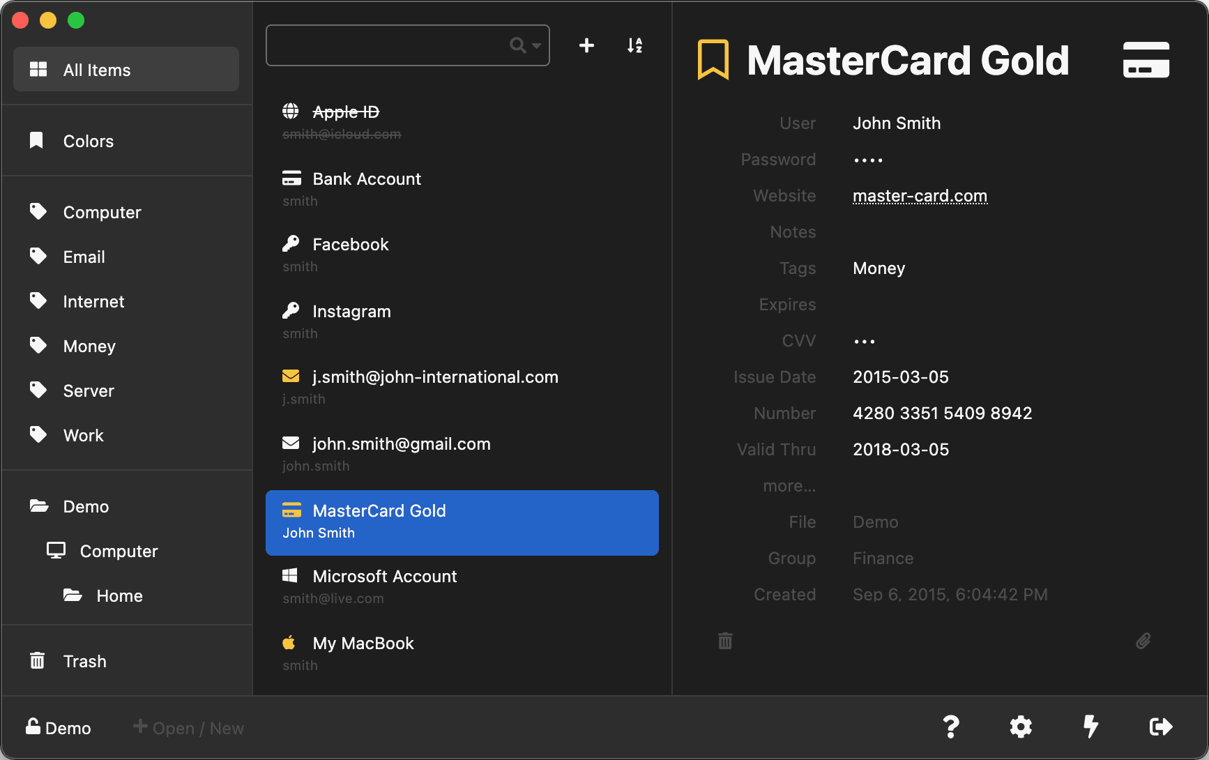 KeeWeb Dashboard