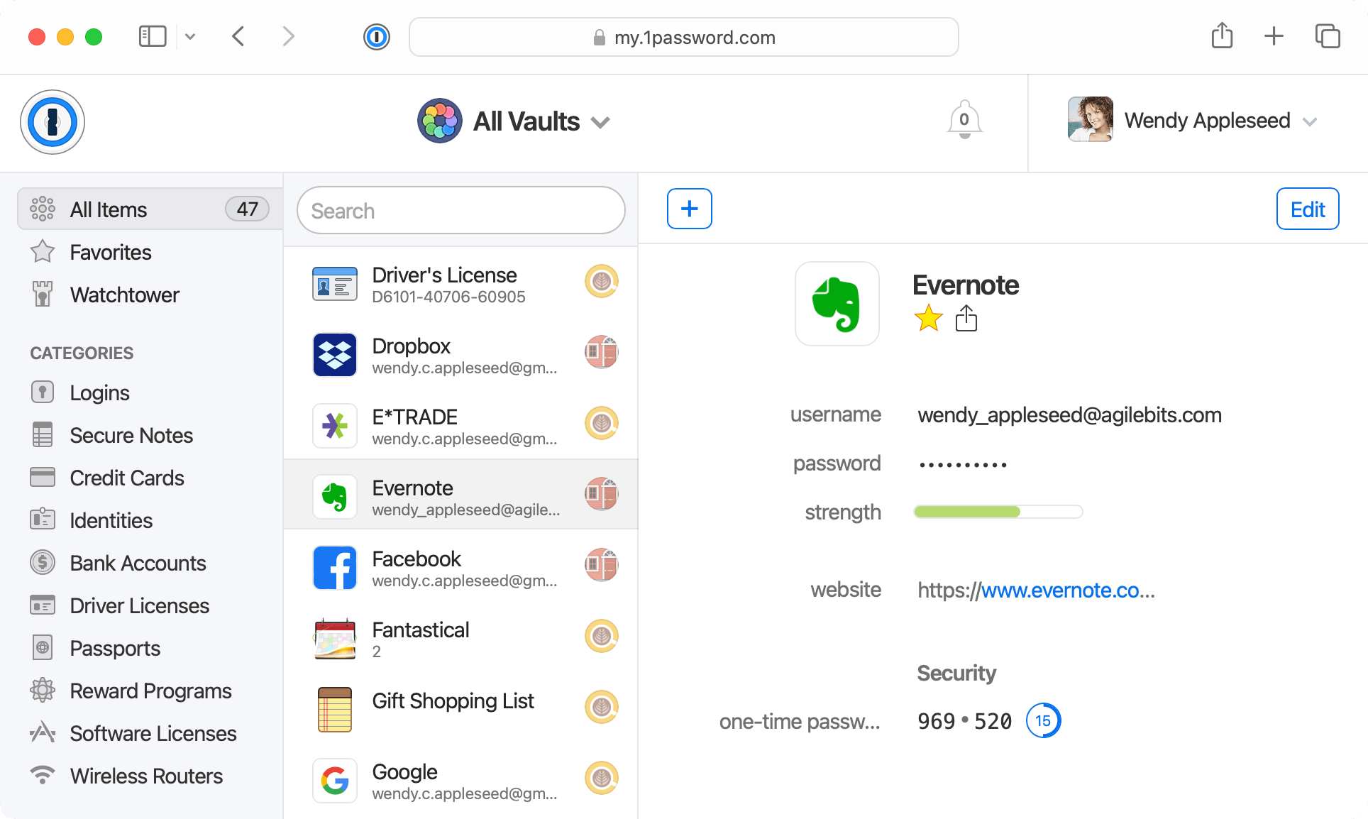 1Password vaults