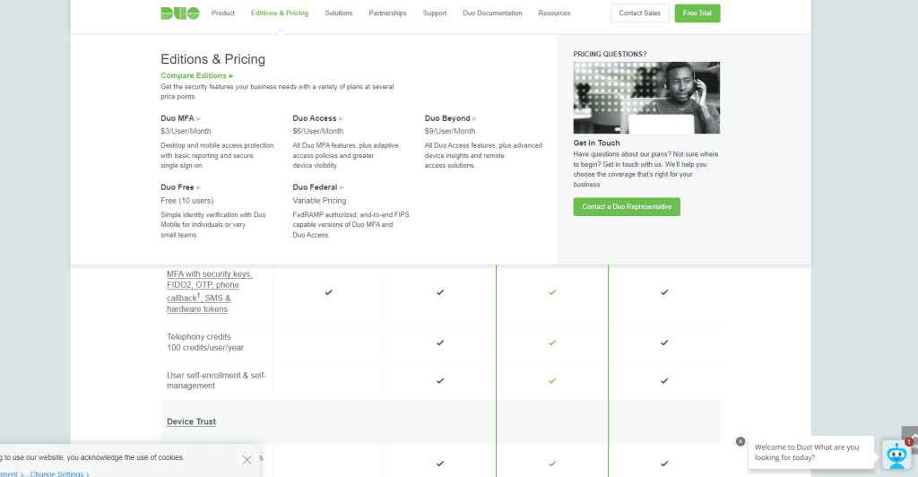 Duo's Plans and Pricing