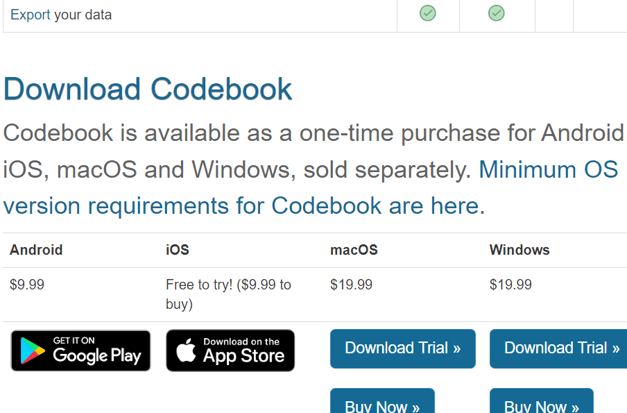 Codebook Plans and Pricing