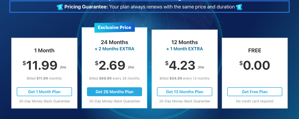 hide.me cheap VPN pricing: 26-month plan at $2.69 a month
