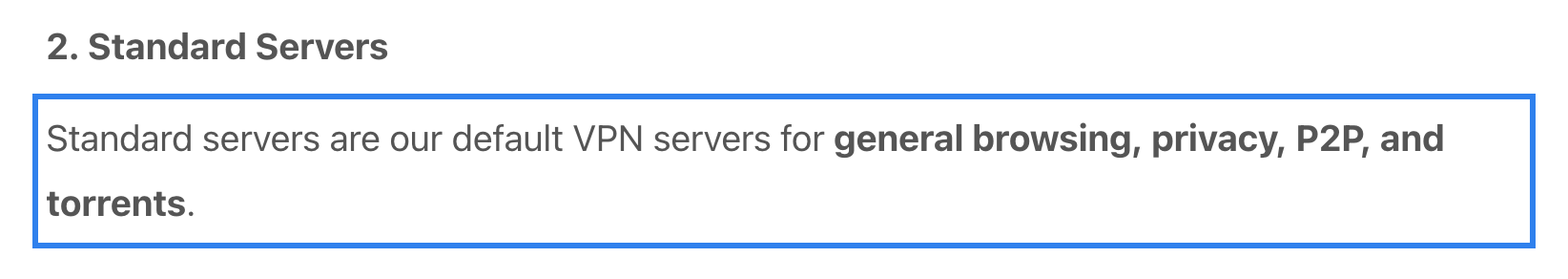 hide.me standard servers for P2P and torrenting